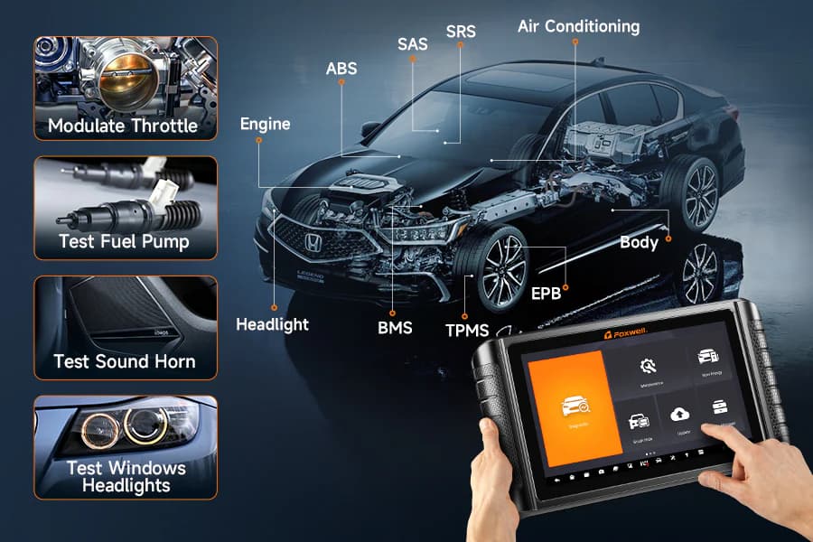 Professional Foxwell all-system diagnostic scanner for automotive module programming in Dallas