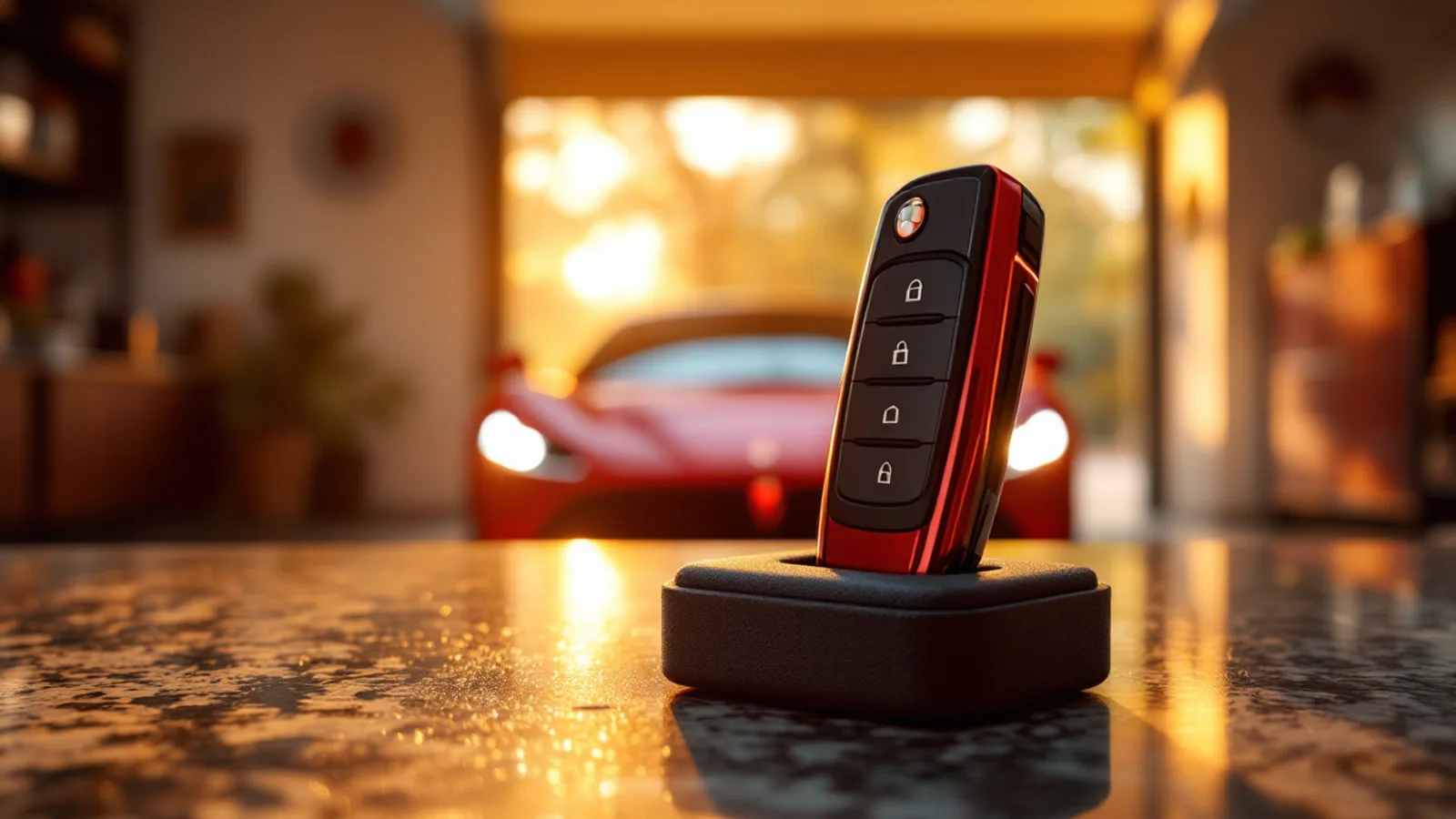 Mobile technician programming an Alfa Romeo Giulia proximity smart fob at the car in a Dallas driveway