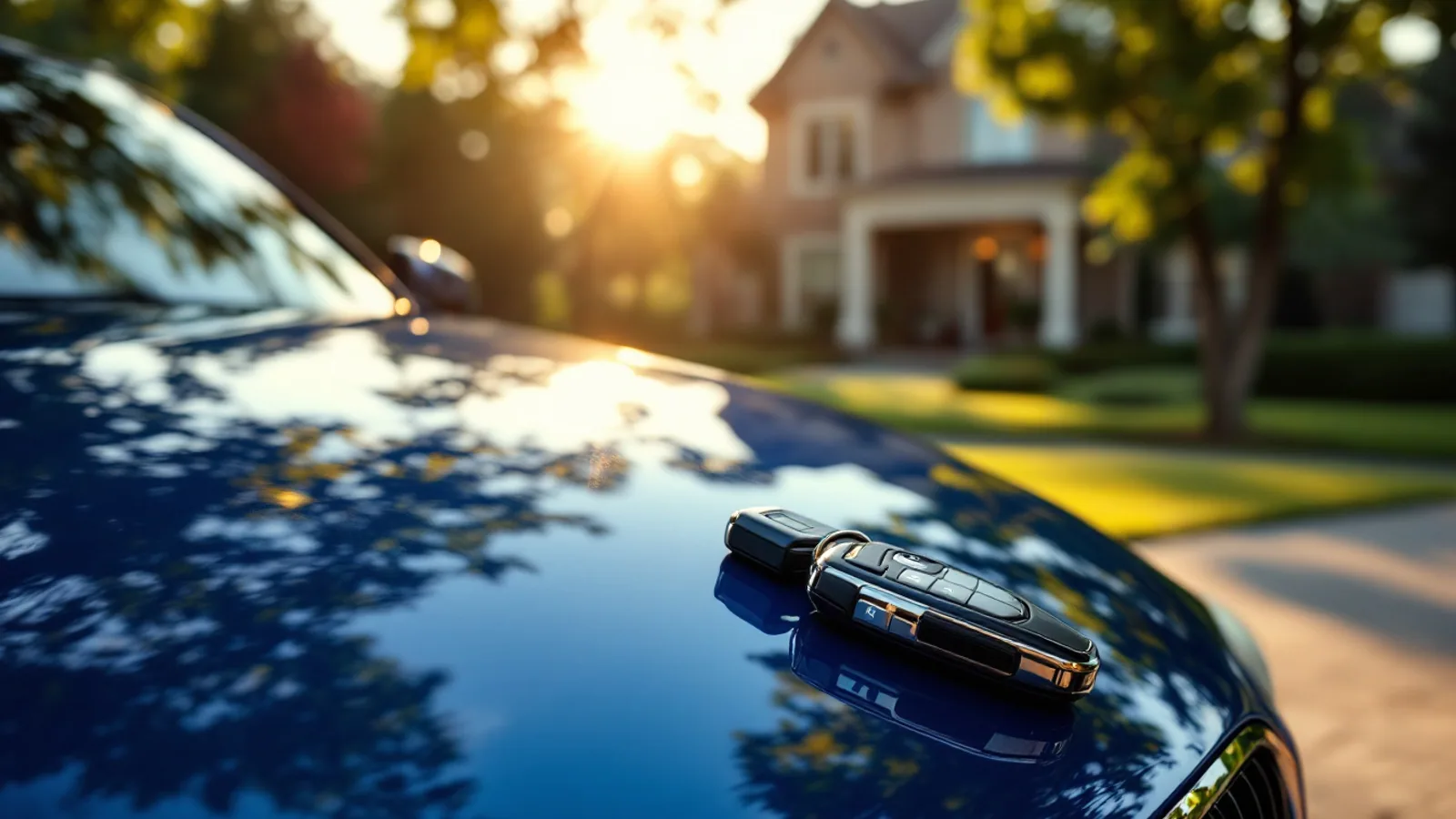 Locksmith programming a BMW comfort access fob beside a BMW in a Southlake driveway