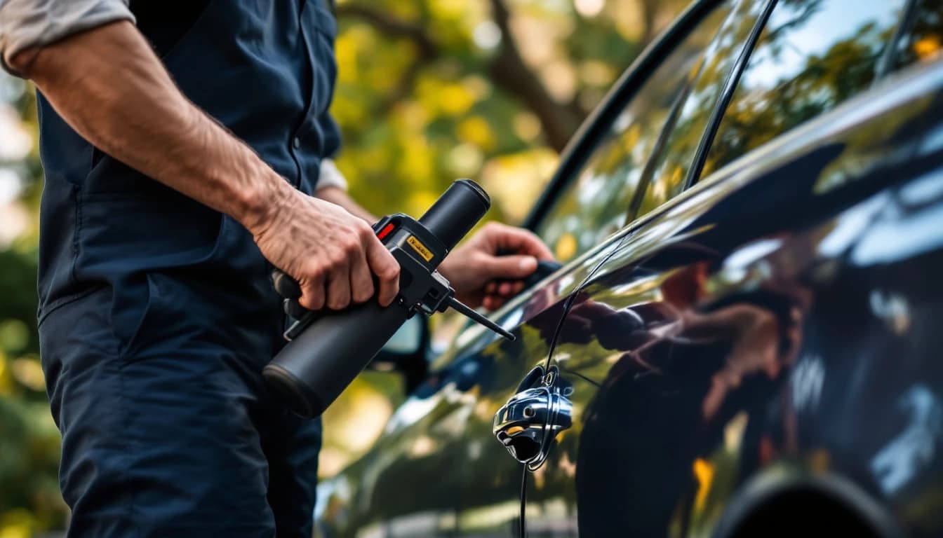 Locksmith performing damage-free car-door opening in University Park