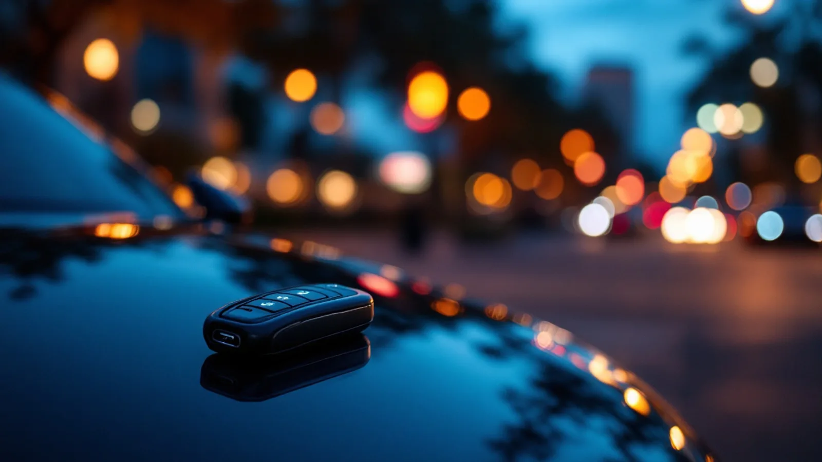 Mobile locksmith programming a Porsche smart key outside a Victory Park high-rise near the arena district