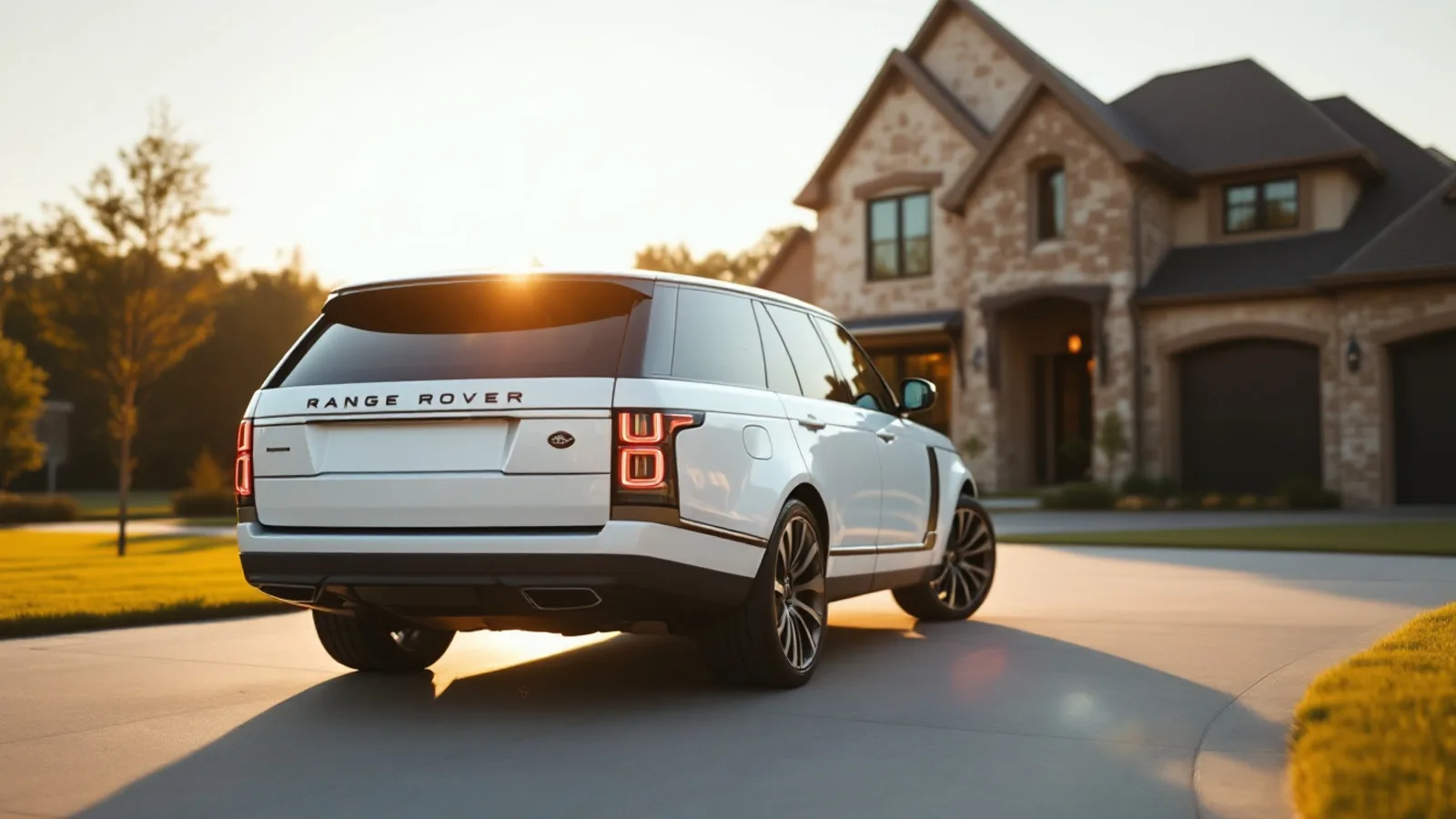 Range Rover SUV parked in a Frisco driveway in daytime