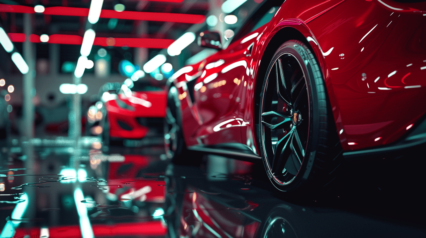 Luxury sports cars in a professional automotive garage for key fob programming service in Dallas