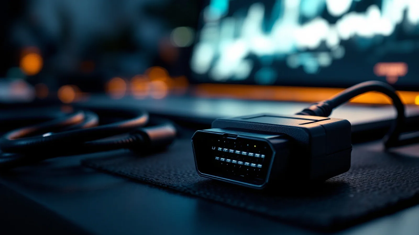 Diagnostic laptop connected to a German luxury sedan for engine control unit programming and VIN coding in Dallas