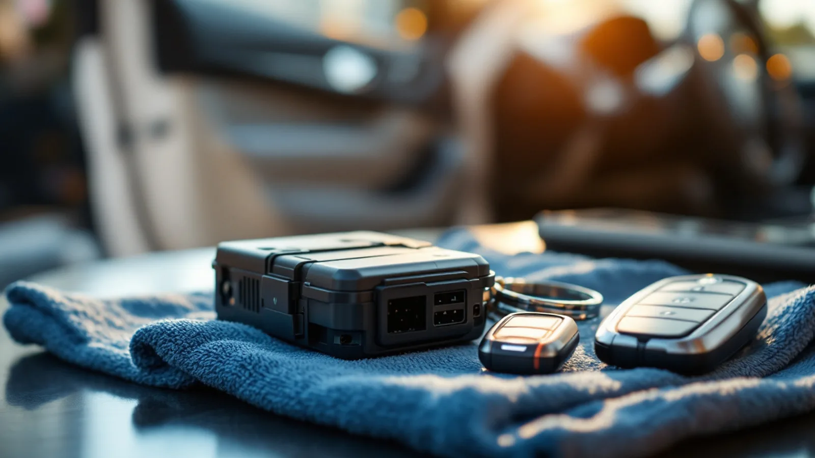Technician with a laptop connected to the diagnostic port of a Toyota sedan for engine ECU and immobilizer programming in Dallas